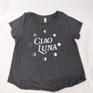 Stars Above Ciao Luna moon phases gray tshirt - L